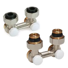 R388L - Radyatör panelleri için köşe vana, entegre termostatik gruplu