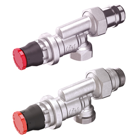 R415DB - Dinamik akış balanslı termostatik opsiyonlu ters köşe vana