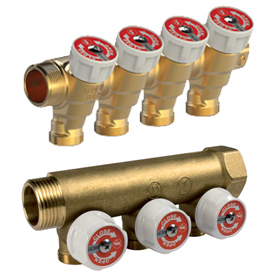 R585C - Kesme vanalı ve manuel volanlı modüler manifolt